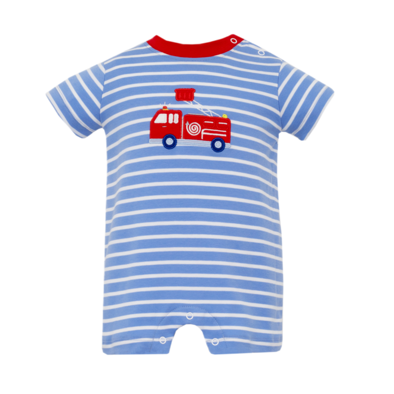 Claire & Charlie Claire & Charlie Firetruck Romper