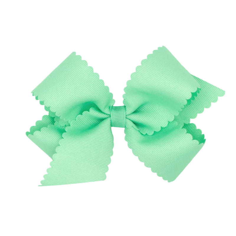 Wee Ones Wee Ones Medium Mint Scallop Edge Bow