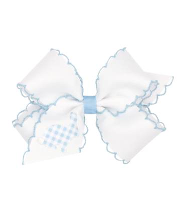 Wee Ones Wee Ones Medium Millennium Blue Gingham Bunny Bow