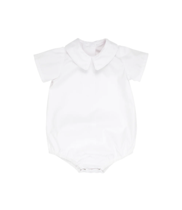 The Beaufort Bonnet Company TBBC SS Peter Pan Collar Onesie - White