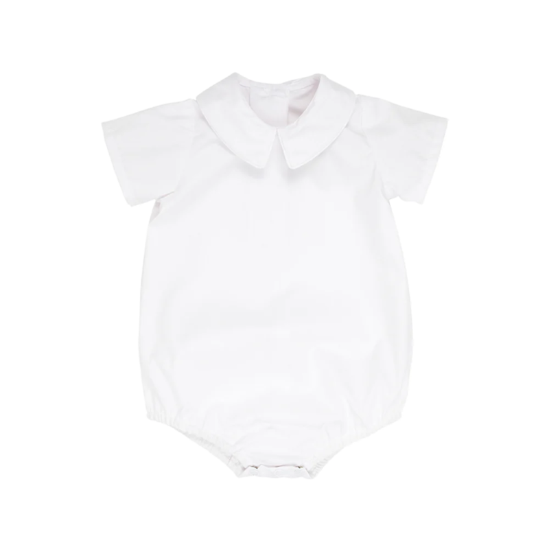 The Beaufort Bonnet Company TBBC SS Peter Pan Collar Onesie - White