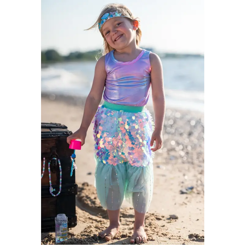 Great Pretenders Great Pretenders Bling Bling Mint Mermaid Skirt & Hairclip Set