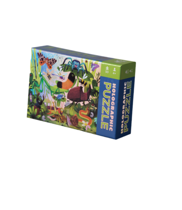 Crocodile Creek 50pc Holographic Puzzle - Backyard Bugs