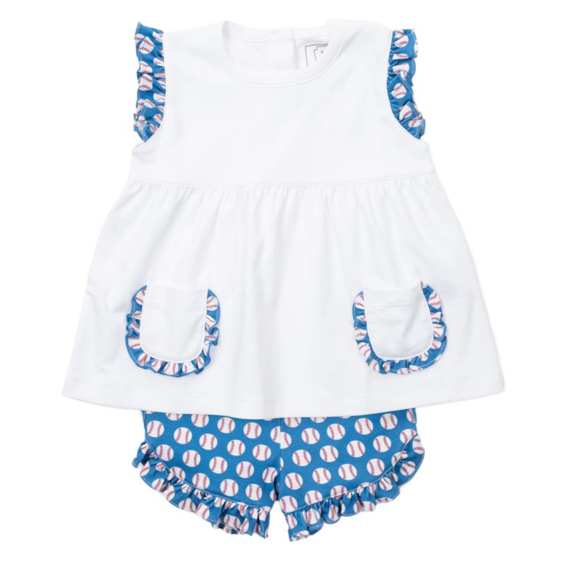 Lila + Hayes Lila + Hayes Gentry Short Set - Baseball Grandslam