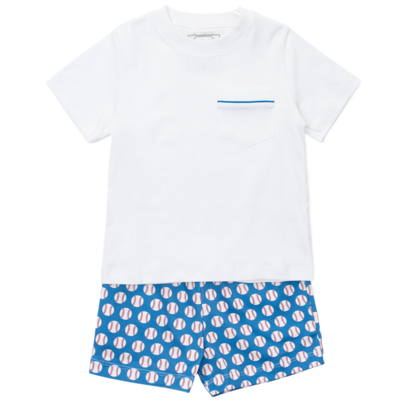 Lila + Hayes Lila + Hayes Walker Short Set - Baseball Grandslam