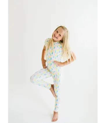 Ollie Jay Short Sleeve Pajama Set - Marshmallow Bunny