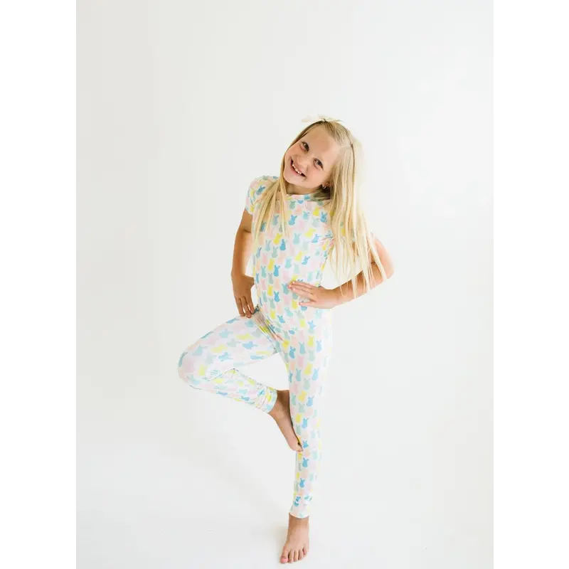 Ollie Jay Short Sleeve Pajama Set - Marshmallow Bunny