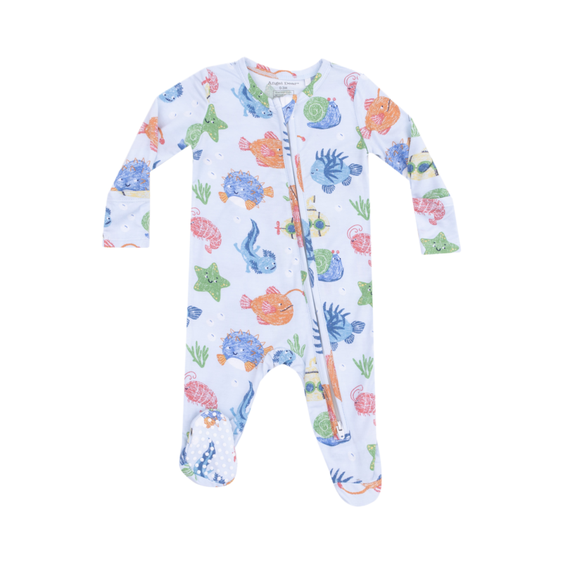 Angel Dear Angel Dear Zipper Footie - Cute Ocean Creatures
