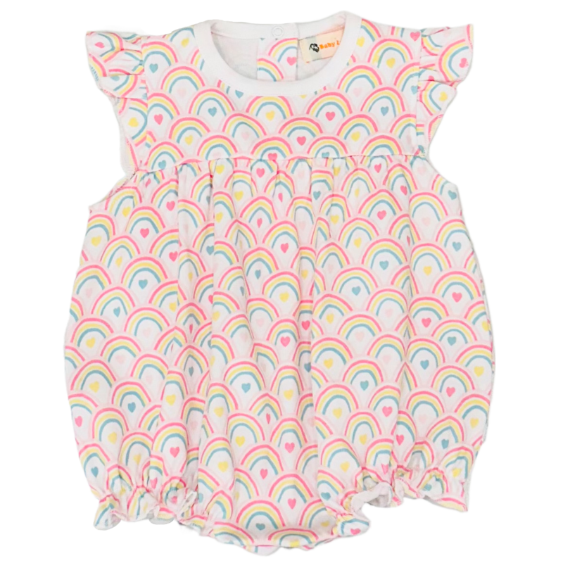 Luigi Luigi Rainbow Heart Print Flutter Bubble