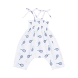 Angel Dear Angel Dear Tie Strap Smocked Romper - Tennis