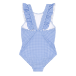 Minnow Swim Sky Blue Gingham Ruffle 1pc