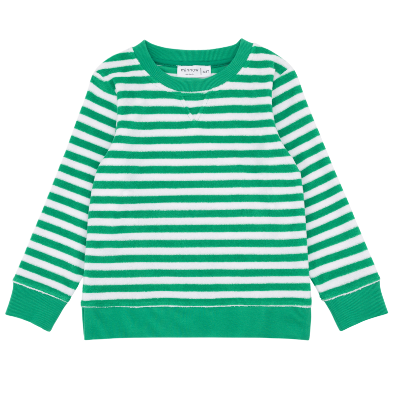 Minnow Swim Bermuda Green Stripe French Terry Sweatshirt
