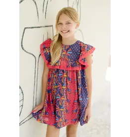 Briton Court Briton Court Navy Madeline Yoke Dress