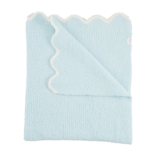 Mud Pie Mud Pie Blue Scallop Chenille Blanket