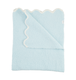 Mud Pie Mud Pie Blue Scallop Chenille Blanket