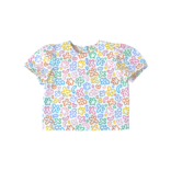 Nella June Nella June Puff Sleeve Blouse - Rainbow Doodle