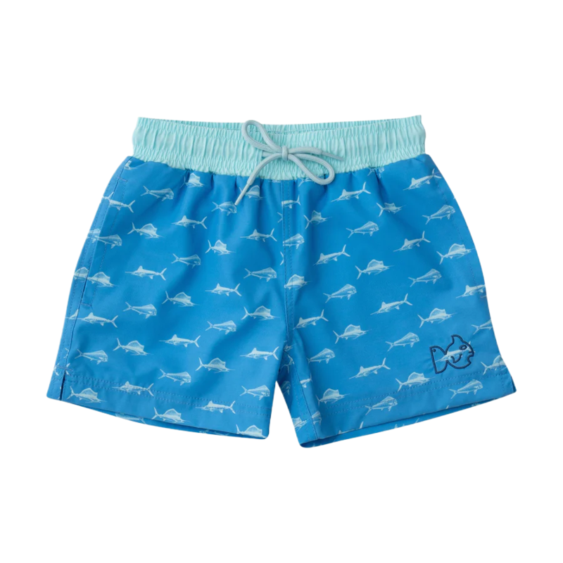 PRODOH Prodoh Boogie Board Swim Trunk - Marina Blue Fish Print