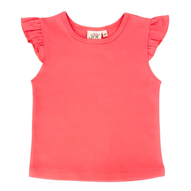 Luigi Luigi Salmon Flutter Sleeve Top