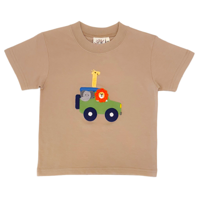 Luigi Luigi Zoo Animals in Safari Jeep T-Shirt