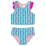 RuffleButts Neon Star Party Racerback Flutter Tankini