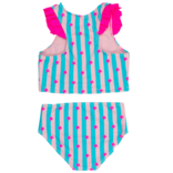 RuffleButts Neon Star Party Racerback Flutter Tankini