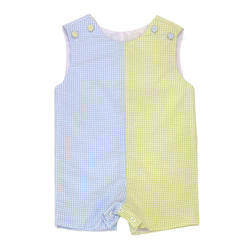 Zuccini Zuccini Colorblock Ashton Shortall - Light Blue/Green Seersucker
