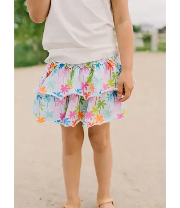 Ollie Jay Ruffle Skort - Palm Tree