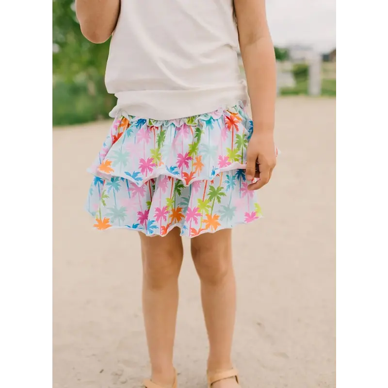 Ollie Jay Ruffle Skort - Palm Tree