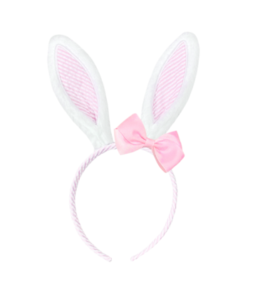 Bits & Bows Bits & Bows Seersucker Bunny Ears w/ Bow - Pink