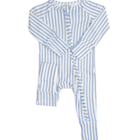 The Uptown Baby The Uptown Baby French Blue Mini Stripe Zipper Romper