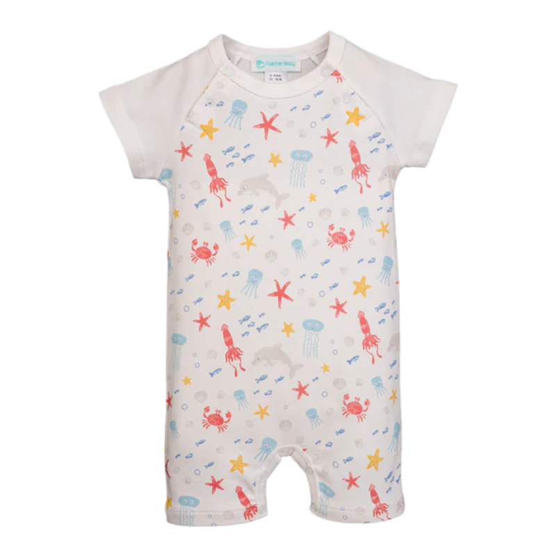 Feather Baby Feather Baby Calamari Cuddle Cove Sailor Romper