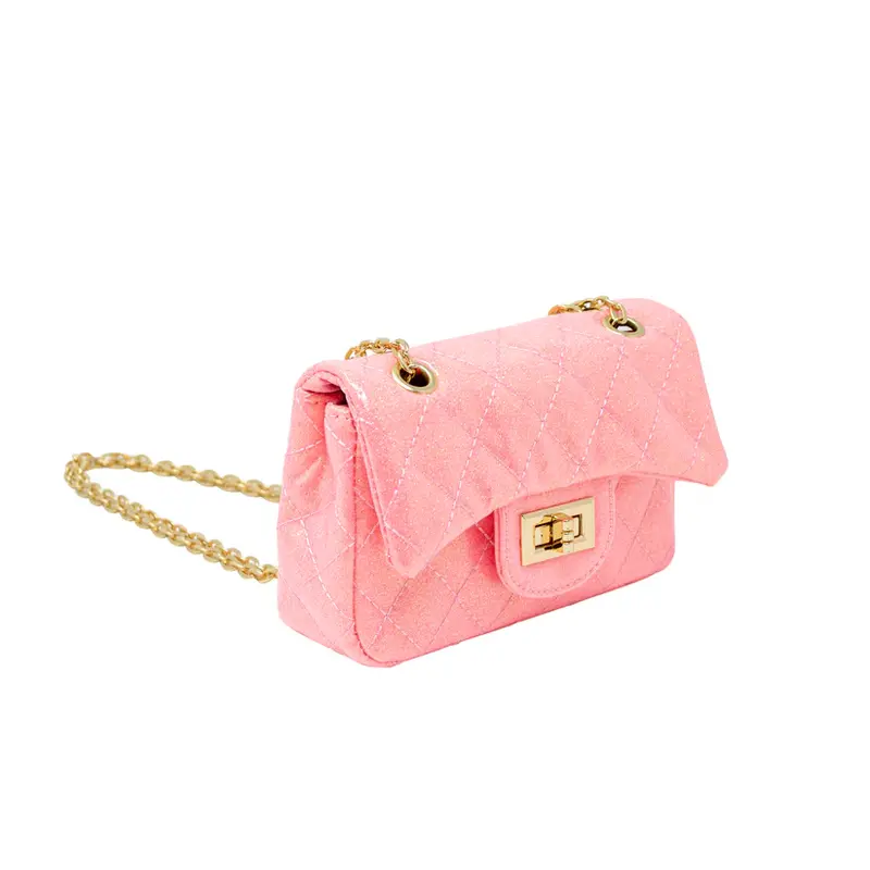 Zomi Gems Zomi Gems Classic Quilted Sparkle Purse - Pink Lemonade
