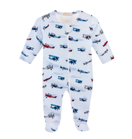 Baby Club Chic Baby Club Chic Patriotic Airplanes Zipper Footie