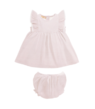 Baby Club Chic Baby Club Chic Pink Stripes Ruffle Dress