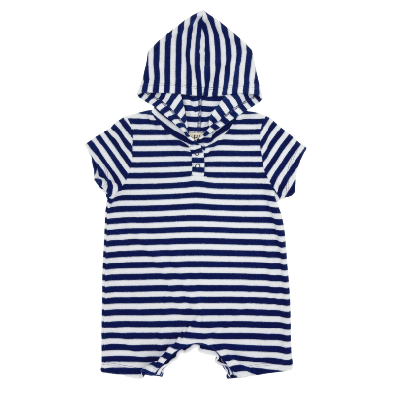 Feather 4 Arrow Feather 4 Arrow Finn Hooded Romper - Navy/White Stripe