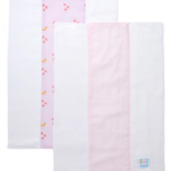 3 Marthas 3 Marthas Pink Puppy Set of Two Burp Cloths