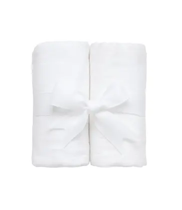 3 Marthas 3 Marthas White Seersucker Stripe Set of Two Burp Cloths