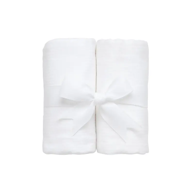 3 Marthas 3 Marthas White Seersucker Stripe Set of Two Burp Cloths