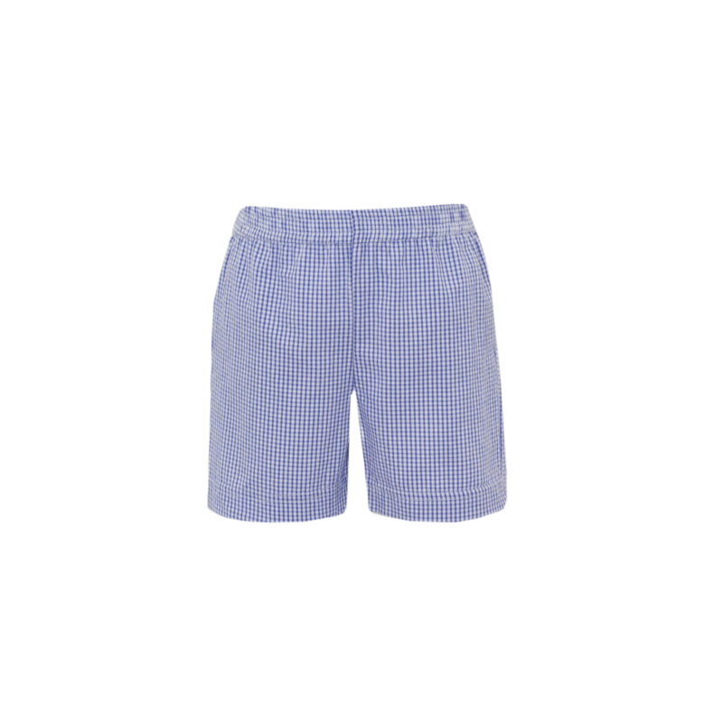 Anavini Anavini Royal Blue Gingham Seersucker Shorts