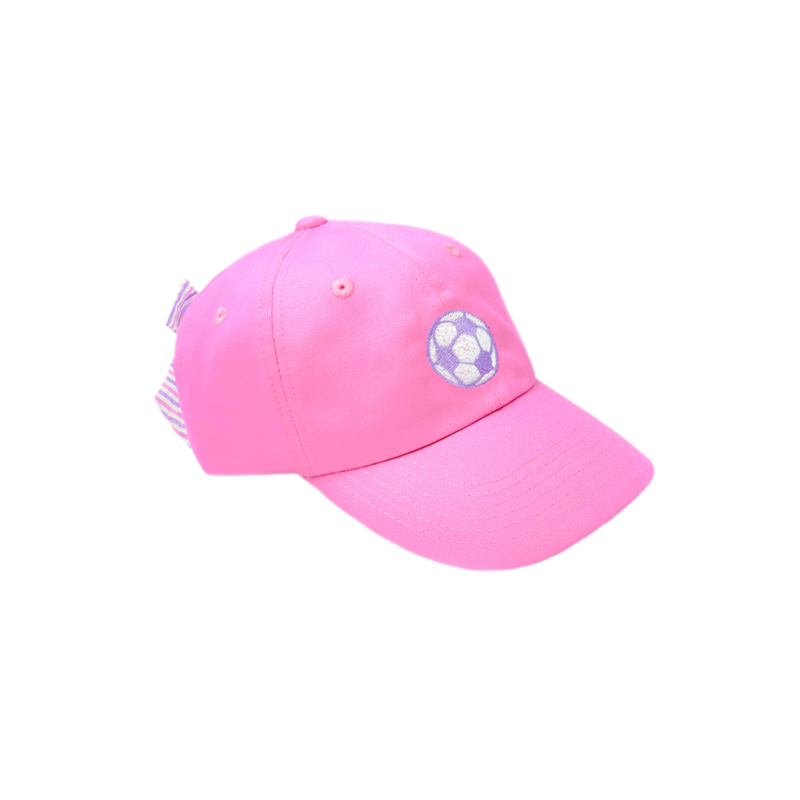 Bits & Bows Bits & Bows Soccer Bow Baseball Hat (Youth)