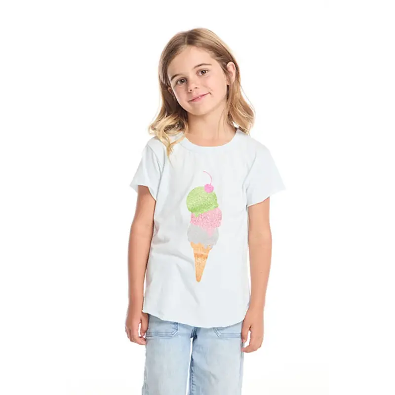 Chaser Chaser Glitter Ice Cream Cone Shirttail Tee