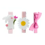 Lilies & Roses Bunny Daisy & Pink Bow Hair Clips