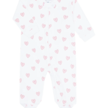 Nella Pima Nella Pima Pink Hearts Zipper Footie