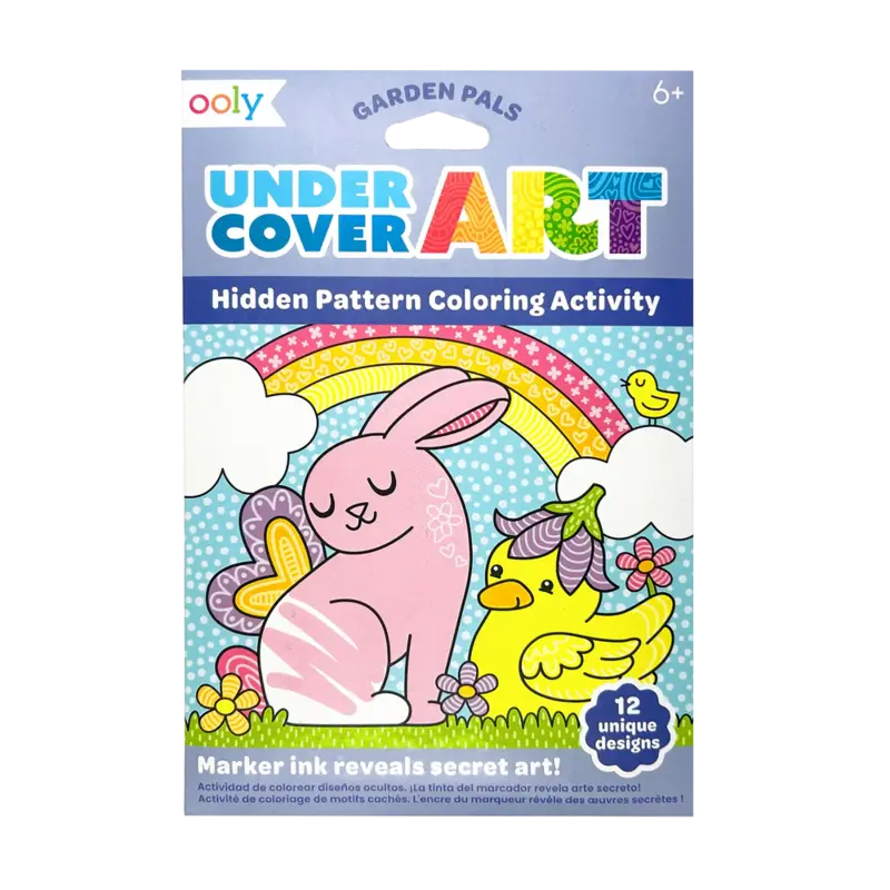 Ooly Ooly Undercover Art Hidden Pattern Coloring Activity Art Cards - Garden Pals