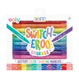 Ooly Ooly Switch-Eroo Sparkle Glittery Color Changing Markers - Set of 12