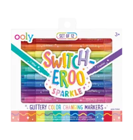 Ooly Ooly Switch-Eroo Sparkle Glittery Color Changing Markers - Set of 12