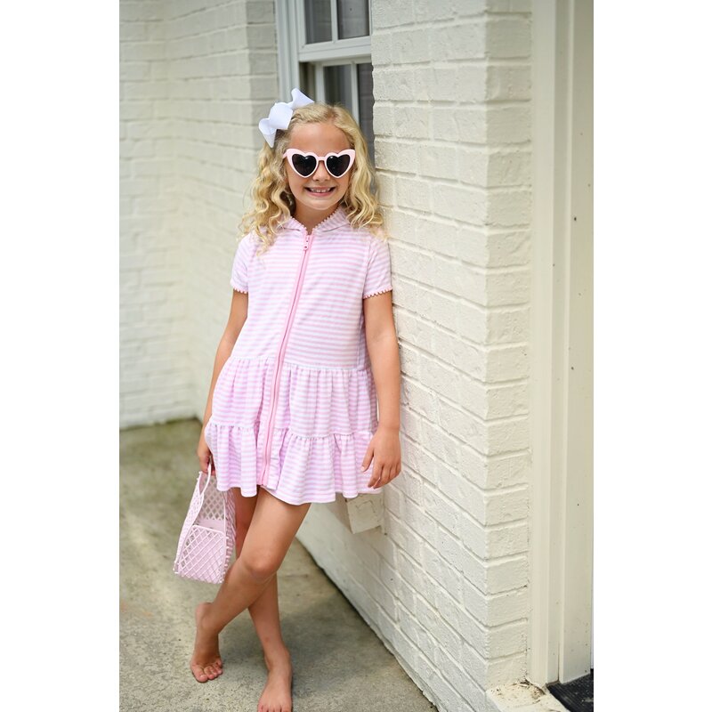 James & Lottie James & Lottie Light Pink Zip-Up Terrycloth Coverup