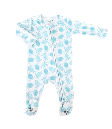 Dear Perli Dear Perli Turtley Awesome Zippered Footie