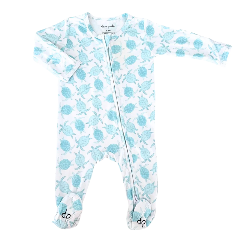 Dear Perli Dear Perli Turtley Awesome Zippered Footie