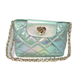 Carrying Kind Carrying Kind Paige Metallic Aqua Purse